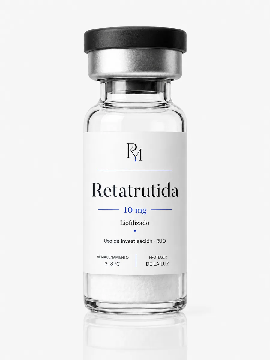 Vial de retatrutida liofilizada 10 mg
